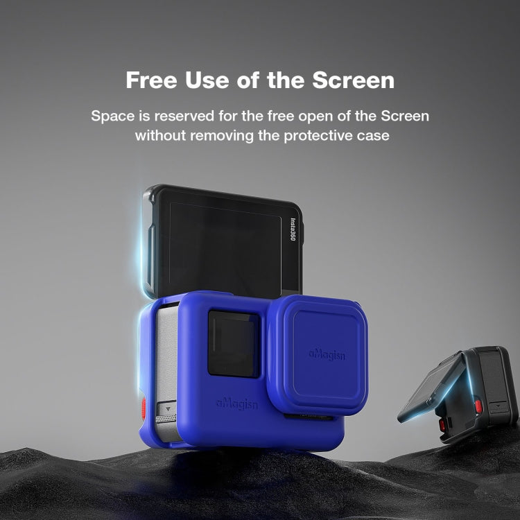 aMagisn Silicone Protection Case Sports Camera Protection Accessories For Insta360 Ace (Blue) - HoMEdemic™ 