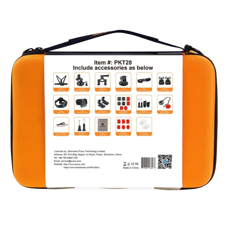 PULUZ 45 in 1 Accessories Ultimate Combo Kits with Orange EVA Case (Chest Strap + Suction Cup Mount + 3-Way Pivot Arms + J-Hook Buckle + Wrist Strap + Helmet Strap + Surface Mounts + Tripod Adapter +  ...  for GoPro, Insta360, DJI and Other Action Cameras - HoMEdemic™ 