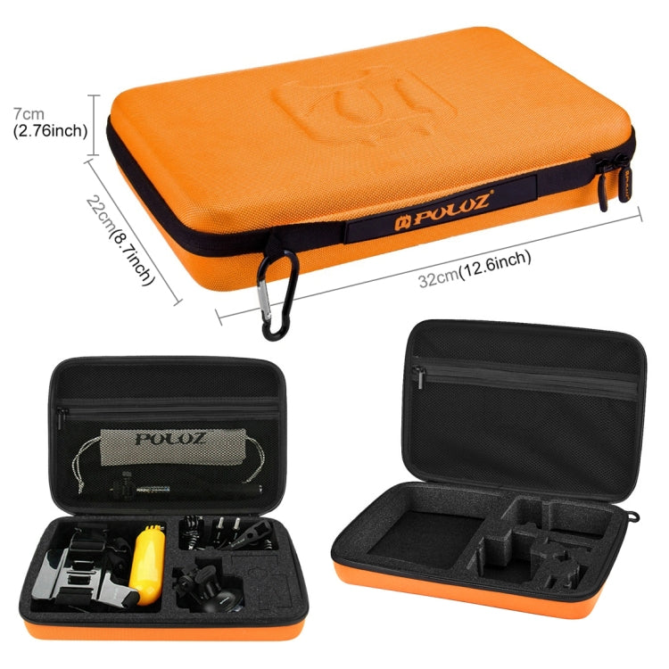 PULUZ 20 in 1 Accessories Combo Kits with Orange EVA Case (Chest Strap + Head Strap + Suction Cup Mount + 3-Way Pivot Arm + J-Hook Buckles + Extendable Monopod + Tripod Adapter + Bobber Hand Grip + St ...  for GoPro, Insta360, DJI and Other Action Cameras - HoMEdemic™ 