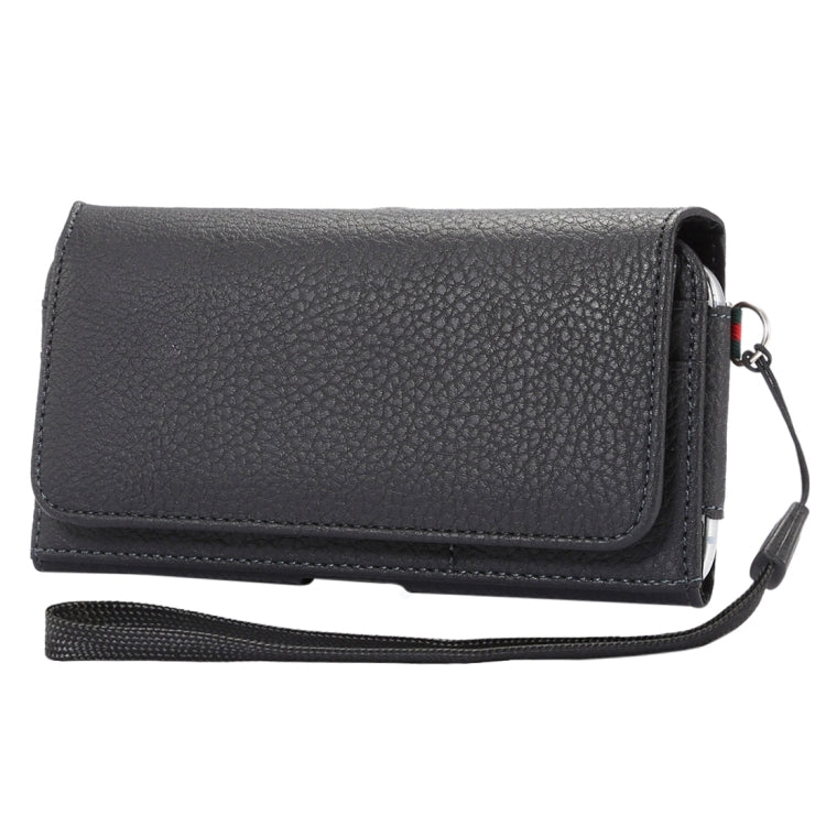 Universal Litchi Texture Vertical Flip Thwartwise PU Leather Case / Waist Bag with Back Splint & Card Slots & 15cm Lanyard for Galaxy S7 Edge & S7 & S6 Edge & S6, Huawei P9 & P9 Lite & P9 Plus & Sony Xperia Z5, Xiaomi Redmi 4, Size: 15.5 x 8 x 1.8 cm - HoMEdemic™ 