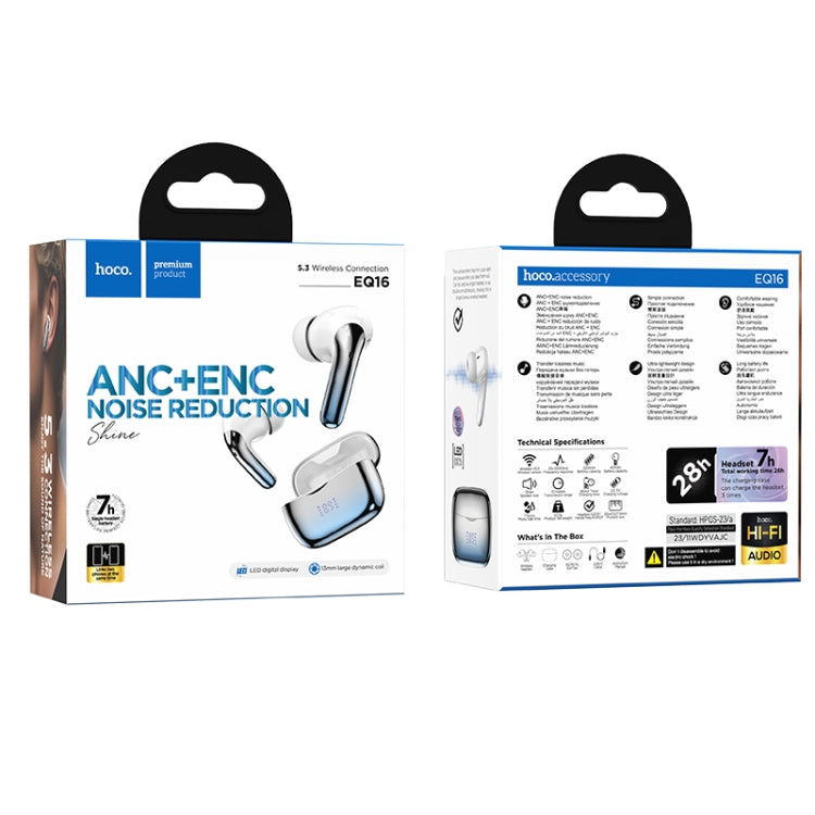 hoco EQ16 True Wireless ANC+ENC Dual Noise Reduction Bluetooth Earphone(Blue) - HoMEdemic™ 