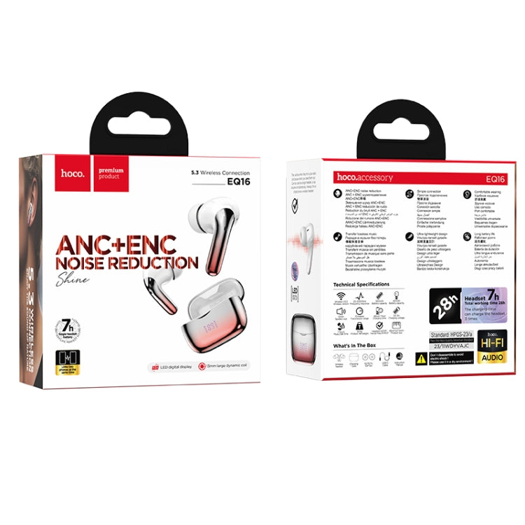hoco EQ16 True Wireless ANC+ENC Dual Noise Reduction Bluetooth Earphone(Red) - HoMEdemic™ 