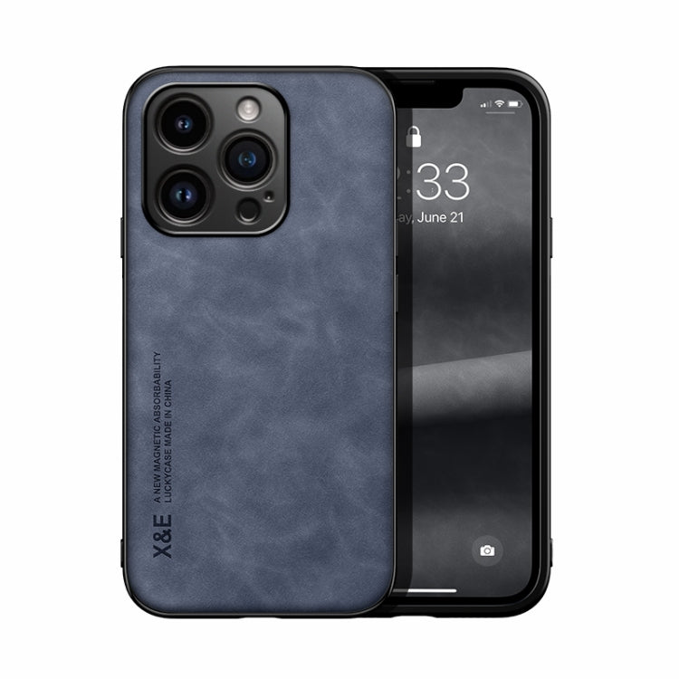 iPhone 15 Pro Skin Feel Magnetic Leather Back Phone Case(Blue) - HoMEdemic™ 