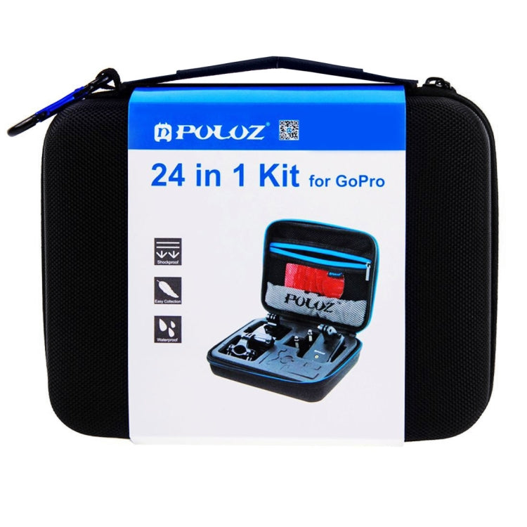PULUZ 24 in 1 Bike Mount Accessories Combo Kits with EVA Case (Wrist Strap + Helmet Strap + Extension Arm + Quick Release Buckles + Surface Mounts + Adhesive Stickers + Tripod Adapter + Storage Bag +  ...  for GoPro, Insta360, DJI and Other Action Cameras - HoMEdemic™ 