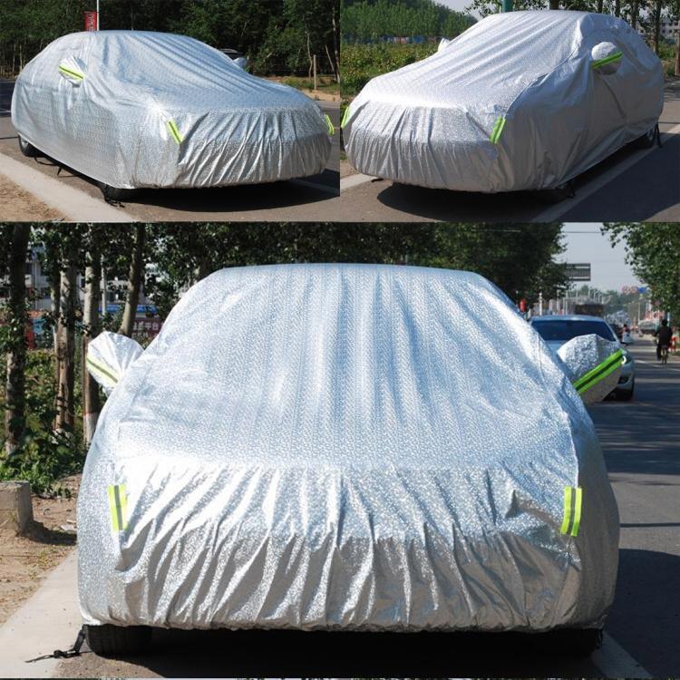 Aluminum Film PEVA Cotton Wool Anti-Dust Waterproof Sunproof Anti-frozen Anti-scratch Heat Dissipation SUV Car Cover with Warning Strips, Fits Cars up to 4.8m(187 inch) in Length, 187inch (L)/its Cars up to 4.8m(187 inch) in Length - HoMEdemic™ 