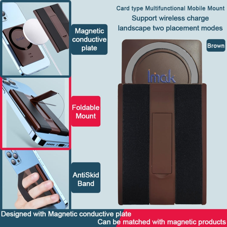imak MagSafe Wireless ChargingCard-type Multi-function Mobile Phone Holder(Brown) - HoMEdemic™ 