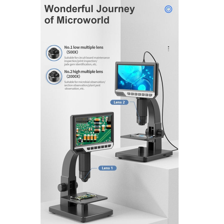 inskam315 7 inch IPS Screen 2000X 12MP HD Digital Microscope - HoMEdemic™ 