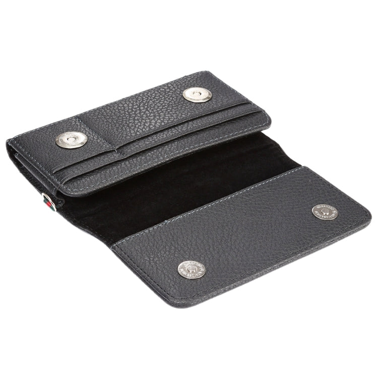 Universal Litchi Texture Vertical Flip Thwartwise PU Leather Case / Waist Bag with Back Splint & Card Slots & 15cm Lanyard for iPhone X  & Galaxy S7 & S6 Edge & S6, Huawei P9 & P9 Lite, Sony Xperia Z5, Xiaomi Redmi 4, Size: 14.6 x 7.8 x 1.8 cm - HoMEdemic™ 