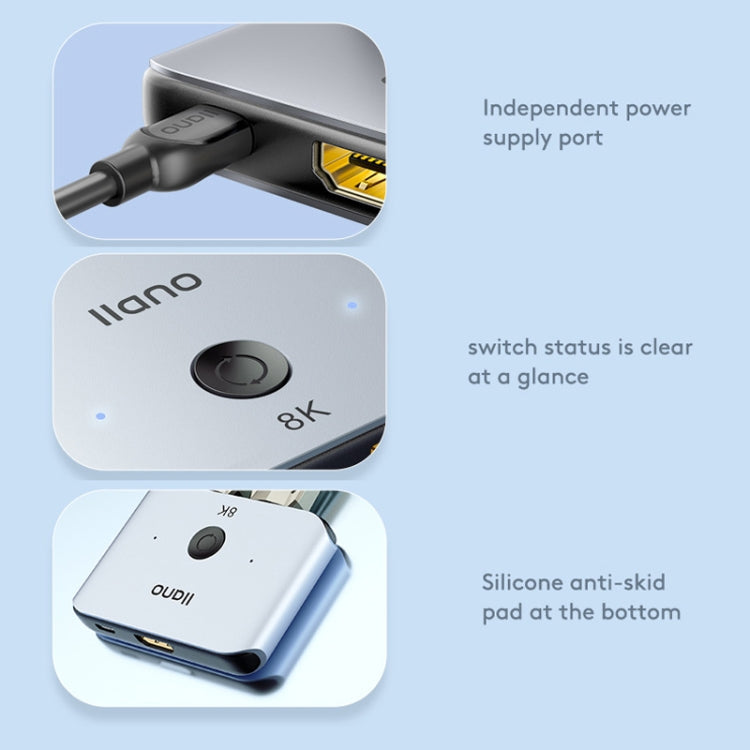 llano LCTS502G 2 In 1 Out 2-Way Conversion HDMI Switcher Version 2.1 8K Ultra HD Video - HoMEdemic™ 