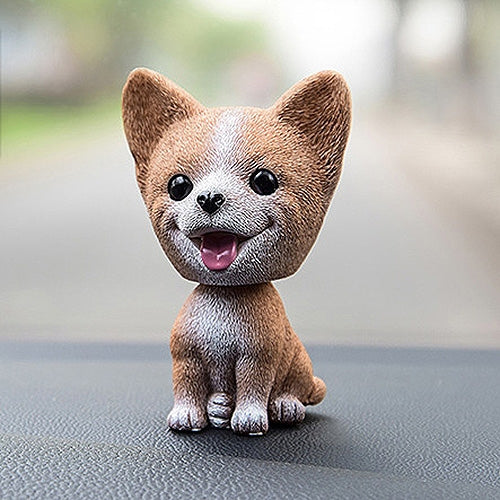 Shaking Head Dog Car Ornaments Resins Lovely Cartoon Dog New Year Gifts with Double-sided Adhesive Tape, Bulldog Cartoon Dog, Husky Dog Cartoon Dog, Corgi Dog Cartoon Dog, White Teddy Cartoon Dog, Brown Teddy Cartoon Dog, Yellow Teddy Cartoon Dog      ... - HoMEdemic™
