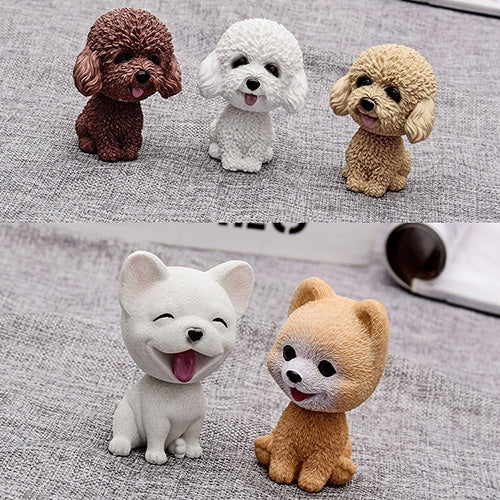 Shaking Head Dog Car Ornaments Resins Lovely Cartoon Dog New Year Gifts with Double-sided Adhesive Tape, Bulldog Cartoon Dog, Husky Dog Cartoon Dog, Corgi Dog Cartoon Dog, White Teddy Cartoon Dog, Brown Teddy Cartoon Dog, Yellow Teddy Cartoon Dog      ... - HoMEdemic™