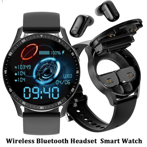 2-in-1 Smartwatch with Integrated Bluetooth Earbuds - HoMEdemic™ 