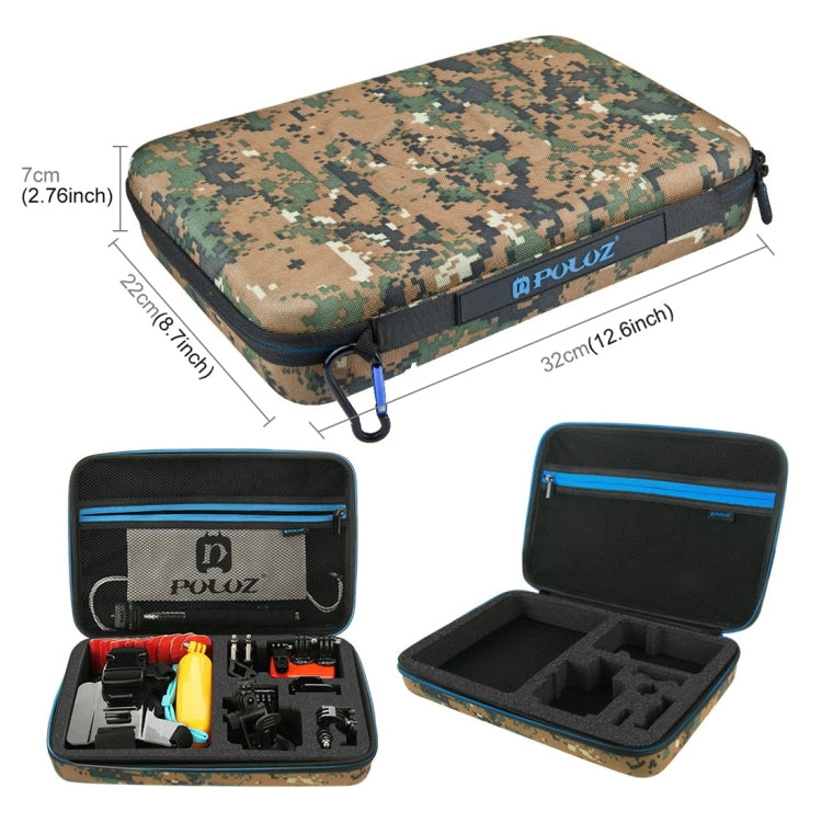 PULUZ 53 in 1 Accessories Total Ultimate Combo Kits with Camouflage EVA Case (Chest Strap + Suction Cup Mount + 3-Way Pivot Arms + J-Hook Buckle + Wrist Strap + Helmet Strap + Extendable Monopod + Sur ...  for GoPro, Insta360, DJI and Other Action Cameras - HoMEdemic™ 