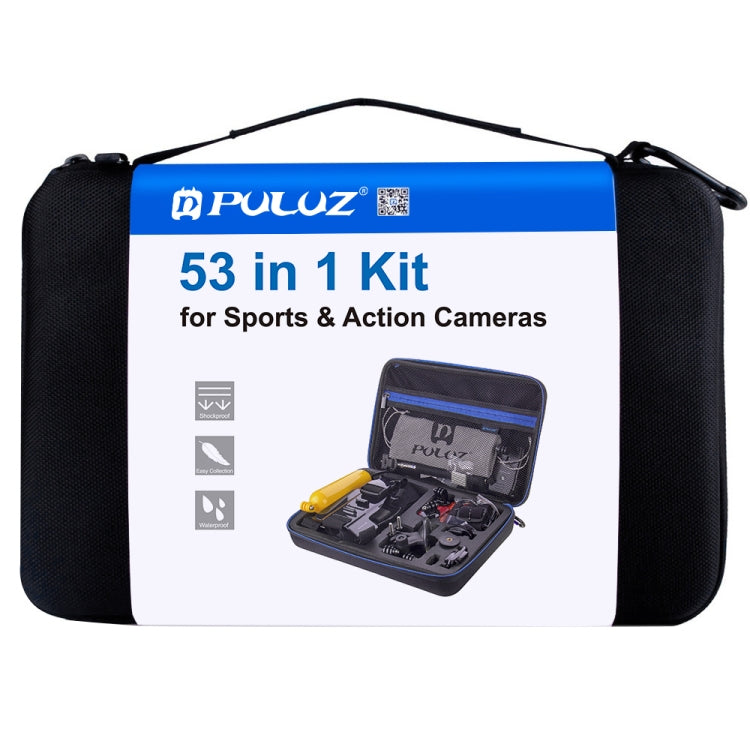 PULUZ 53 in 1 Accessories Total Ultimate Combo Kits with EVA Case (Chest Strap + Suction Cup Mount + 3-Way Pivot Arms + J-Hook Buckle + Wrist Strap + Helmet Strap + Extendable Monopod + Surface Mounts ...  for GoPro, Insta360, DJI and Other Action Cameras - HoMEdemic™ 