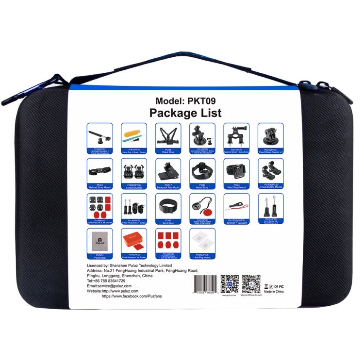 PULUZ 53 in 1 Accessories Total Ultimate Combo Kits with EVA Case (Chest Strap + Suction Cup Mount + 3-Way Pivot Arms + J-Hook Buckle + Wrist Strap + Helmet Strap + Extendable Monopod + Surface Mounts ...  for GoPro, Insta360, DJI and Other Action Cameras - HoMEdemic™ 
