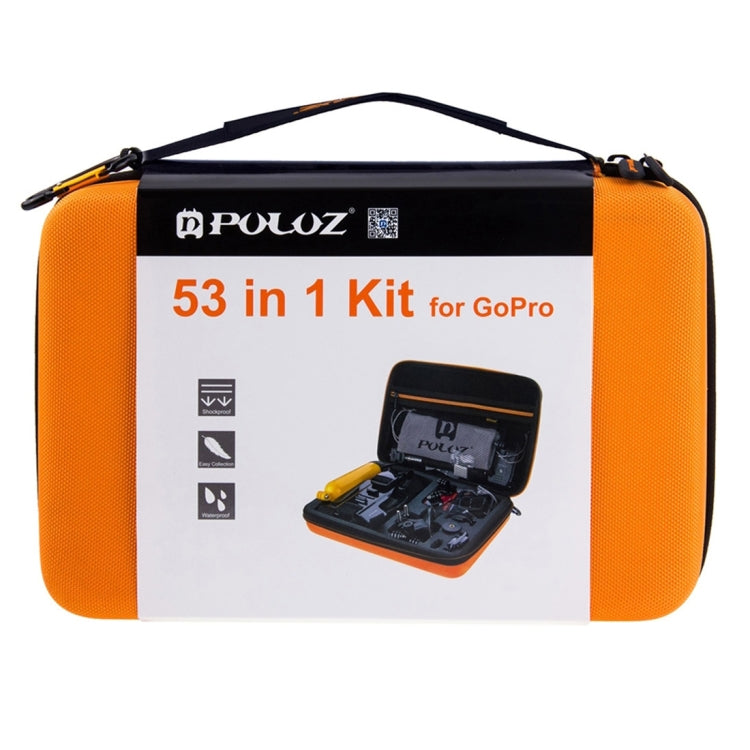 PULUZ 53 in 1 Accessories Total Ultimate Combo Kits with Orange EVA Case (Chest Strap + Suction Cup Mount + 3-Way Pivot Arms + J-Hook Buckle + Wrist Strap + Helmet Strap + Extendable Monopod + Surface ...  for GoPro, Insta360, DJI and Other Action Cameras - HoMEdemic™ 