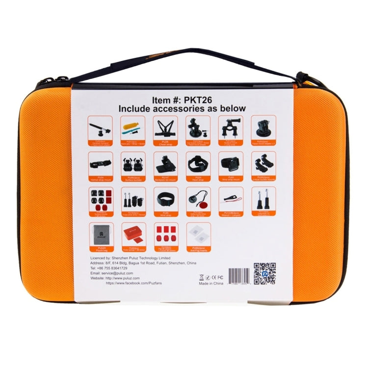 PULUZ 53 in 1 Accessories Total Ultimate Combo Kits with Orange EVA Case (Chest Strap + Suction Cup Mount + 3-Way Pivot Arms + J-Hook Buckle + Wrist Strap + Helmet Strap + Extendable Monopod + Surface ...  for GoPro, Insta360, DJI and Other Action Cameras - HoMEdemic™ 