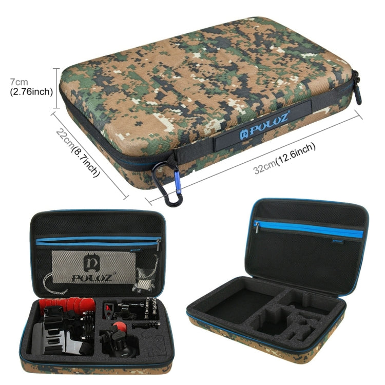 PULUZ 45 in 1 Accessories Ultimate Combo Kits with Camouflage EVA Case (Chest Strap + Suction Cup Mount + 3-Way Pivot Arms + J-Hook Buckle + Wrist Strap + Helmet Strap + Surface Mounts + Tripod Adapte ...  for GoPro, Insta360, DJI and Other Action Cameras - HoMEdemic™ 