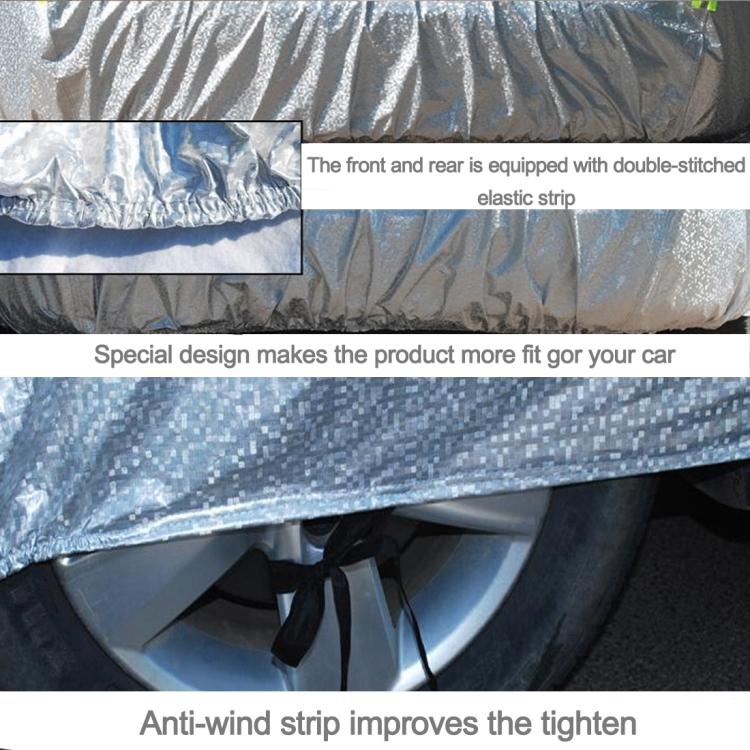 Aluminum Film PEVA Cotton Wool Anti-Dust Waterproof Sunproof Anti-frozen Anti-scratch Heat Dissipation SUV Car Cover with Warning Strips, Fits Cars up 5.1m(199 inch) in Length, 199inch (XL)/Fits Cars up 5.1m(199 inch) in Length - HoMEdemic™ 