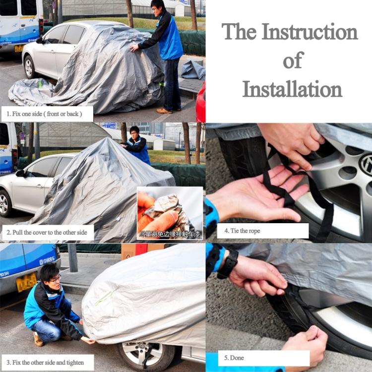 Aluminum Film PEVA Cotton Wool Anti-Dust Waterproof Sunproof Anti-frozen Anti-scratch Heat Dissipation SUV Car Cover with Warning Strips, Fits Cars up 5.1m(199 inch) in Length, 199inch (XL)/Fits Cars up 5.1m(199 inch) in Length - HoMEdemic™ 